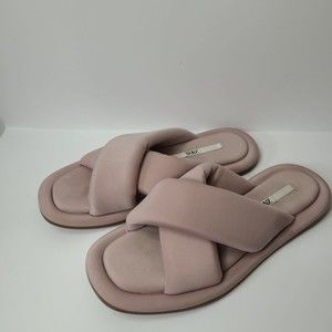 Zara Women's Padded Quilted Flip Flops Sandals Pink Size 38/ US 8
